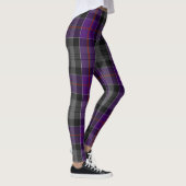 Gris violet écossais Tartan Leggings pour femmes G (Droite)