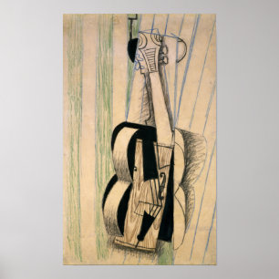 GRIS - Viool die aan een muur hangt Poster