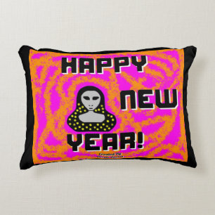 Gris voeux de nouvel an Accent Coussin