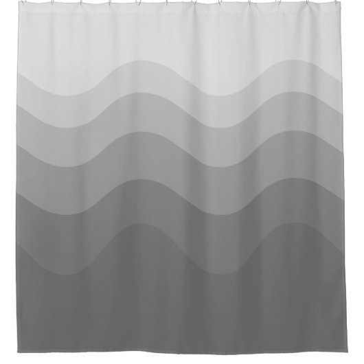 Gris Wavey Stripe moderne rideau de douche (Devant)