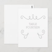 Gris Whimsical Flourd Numéro de table Carte postal (Devant / Derrière)
