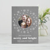 Gris Whimsics Snowflakes Carte Photo Plat (Debout devant)
