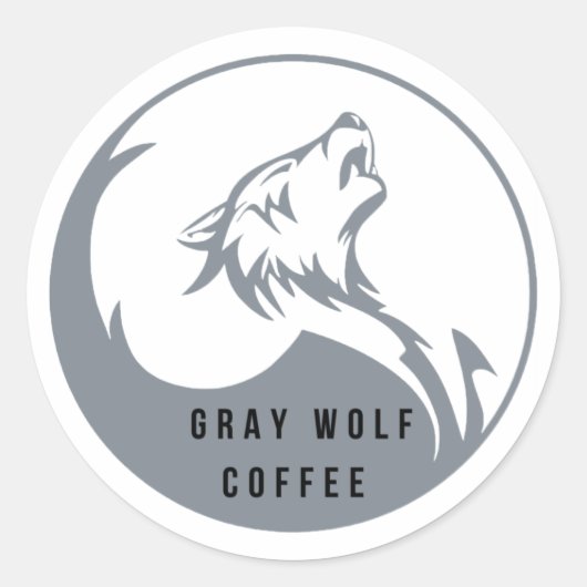 Gris Wolf Café Grand Sticker (Devant)