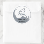 Gris Wolf Café Grand Sticker (Sac)