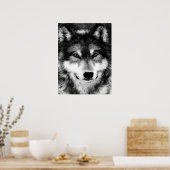 Gris Wolf Eyes Motivation Poster Imprimer (Cuisine)