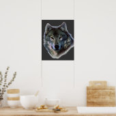 Gris Wolf Eyes Poster de l'oeuvre Imprimer (Cuisine)