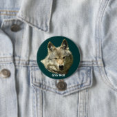 Gris Wolf Head Amateur de faune Badge de collecteu (En situation)