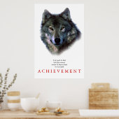 Gris Wolf Motivation Unique Poster Imprimer (Cuisine)