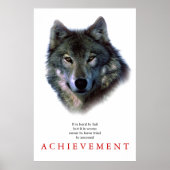 Gris Wolf Motivation Unique Poster Imprimer (Devant)