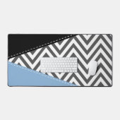 Gris Zigzag, Gris Chevron, Motif Zigzag, Bleu (Clavier et souris)