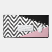 Gris Zigzag, Gris Chevron, Motif Zigzag, Rose (Clavier et souris)