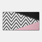 Gris Zigzag, Gris Chevron, Motif Zigzag, Rose (Recto)