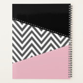 Gris Zigzag, Gris Chevron, Motif Zigzag, Rose (Dos)