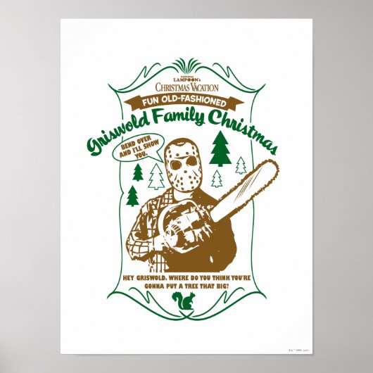 Griswold Family Kerstkerst Chainzaag Grafisch Poster (Voorkant)