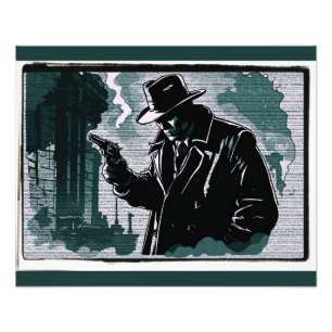 Gritty City Urban Detective jaren 40 Vintage Stijl Foto Afdruk