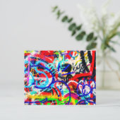 Gritty Crazy Graffiti Briefkaart (Staand voorkant)