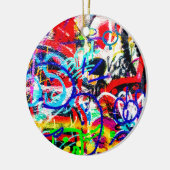 Gritty Crazy Graffiti Keramisch Ornament (Links)