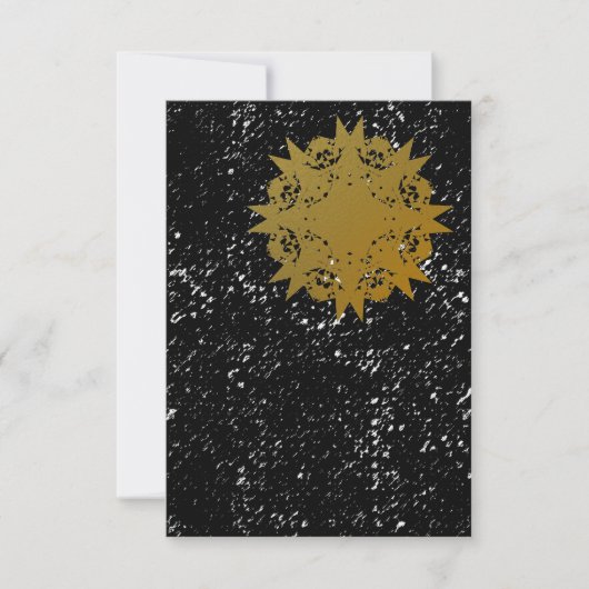 Gritty Grunge Golden Starburst Blank Uitnodiging (Voorkant)