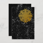 Gritty Grunge Golden Starburst Blank Uitnodiging (Voorkant / Achterkant)