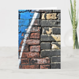 Gritty Two Tone Graffiti Art Brick Wall Kaart