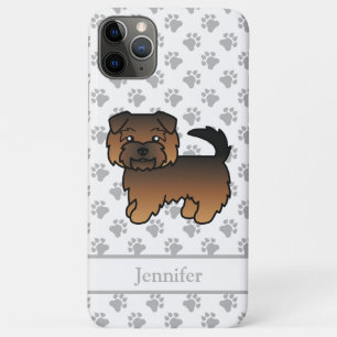 Grizzle Norfolk Terrier Cartoon Hond & Naam iPhone 11 Pro Max Hoesje