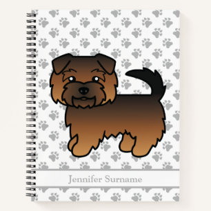 Grizzle Norfolk Terrier Cartoon Hond & Tekst Notitieboek