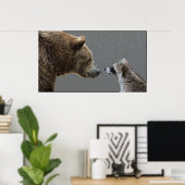 Grizzle ontmoet Raccoon Poster (Thuiskantoor)