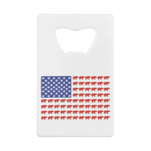 Grizzley-Beer-USA-vlag Kredietkaart Flessenopener