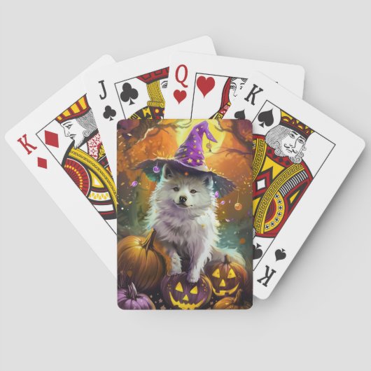Grizzly Amerikaanse Eskimo Halloween Heks en Pompo Pokerkaarten (Achterkant)