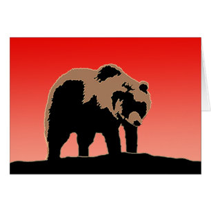 Grizzly Bear au coucher du soleil - Art original d