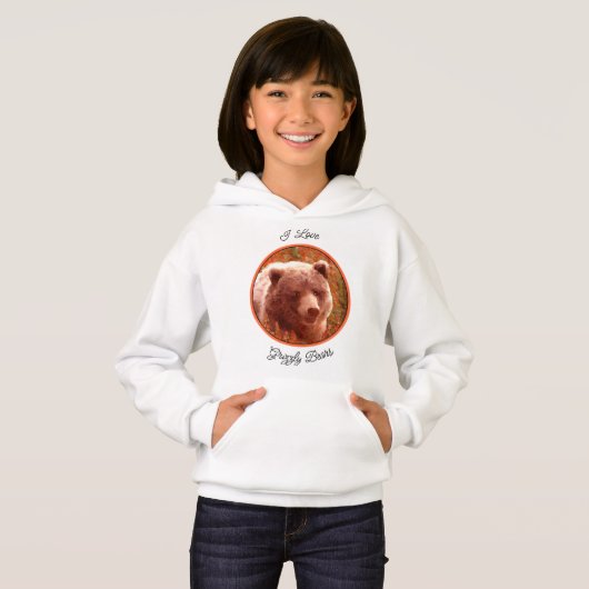 Grizzly Bear Cub dans Fireweed Peinture Art de la  (Devant entier)