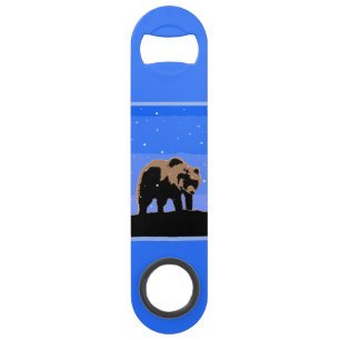 Grizzly Bear en hiver - Art original de la faune