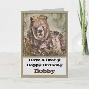 Grizzly Bear Joyeux Anniversaire Carte personnalis