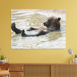 GRIZZLY BEAR Opgespannen Canvasprint Canvas Afdruk