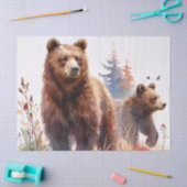 Grizzly Bears Watercolor Woods Tissuepapier (Craft)