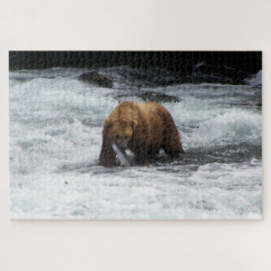 Grizzly Beer Alaska Salmon Vist Wildlife Legpuzzel