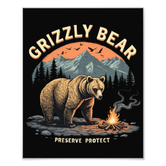 Grizzly Beer behouden en beschermen Foto Afdruk