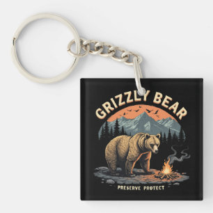 Grizzly Beer behouden en beschermen Sleutelhanger