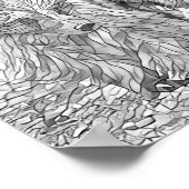 Grizzly Beer & Cub Grey scale abstract kleuren Poster (Hoek)