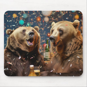 Grizzly Beer Dier Fun Party Celebration Happy Muismat