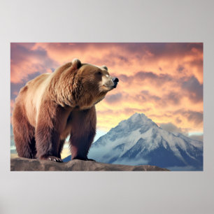 Grizzly Beer Dier Natuur Majestic Wild Poster
