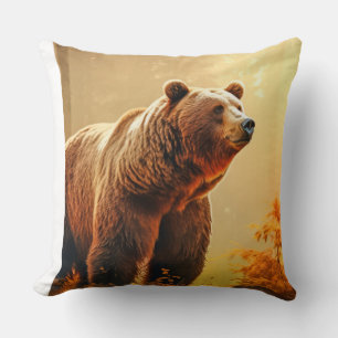 Grizzly Beer Dier Wildlife Kleurrijk Kussen