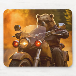 Grizzly Beer Dierenplezier Rijden Moto Bike Happy Muismat