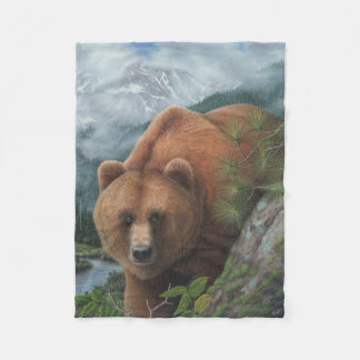 Grizzly Beer Fleece Blanket Deken