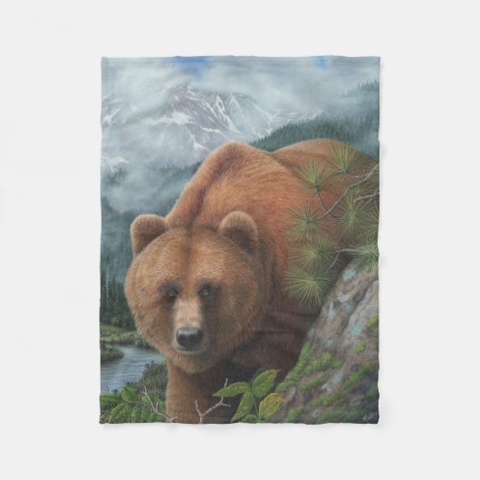 Grizzly Beer Fleece Blanket Deken (Voorkant)