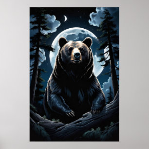 Grizzly Beer Forest Poster