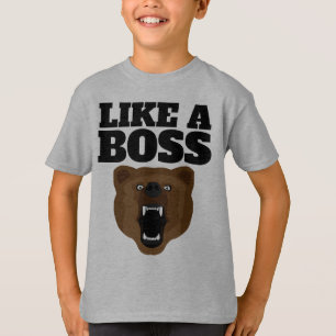 GRIZZLY BEER FUNNY BOSS BOYS kinder T-SHIRTS