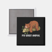 Grizzly Beer Gift Mannen My Spirit Animal Grizzly Magneet (Voorkant / Achterkant)