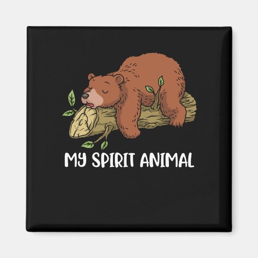Grizzly Beer Gift Mannen My Spirit Animal Grizzly Magneet (Voorkant)