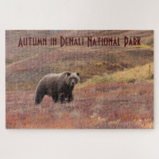 Grizzly Beer herfst Colors Denali Alaska Legpuzzel (Horizontaal)